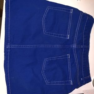BLUE JEAN SKIRT! Pop of color!!